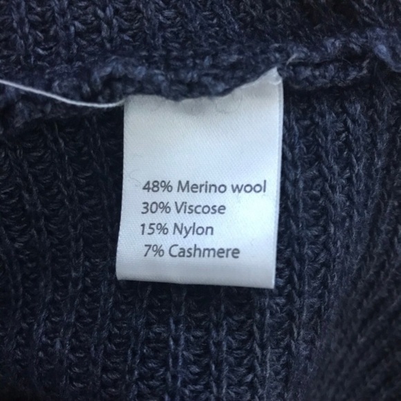 BENEDETTA B. Wool/Cashmere Blend Mock Neck Blue Sweater - Picture 14 of 14